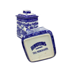 BLUE WILLOW RINGTONS LIMITED TEA MERCHANTS VINTAGE BISCUIT JAR & 6cup TEAPOT SET BLUE WILLOW RINGTONS LIMITED TEA MERCHANTS VINTAGE BISCUIT JAR & 6cup TEAPOT SET