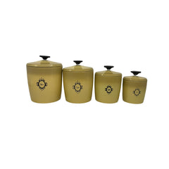VINTAGE 1970's WEST BEND HARVEST GOLD NESTING KITCHENWARE CANISTER SET WITH LIDS Vintage