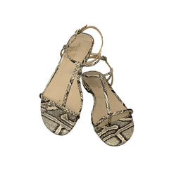 Pelle Moda Barber T-Strap Python Print Sandals Size 6M Sandals