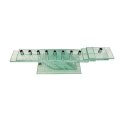 Glass Prima Donna Jewish Menorah Contempary 9 Candles Heavy Hanukah Excellent Glass Prima Donna Jewish Menorah Contempary 9 Candles Heavy Hanukah Excellent