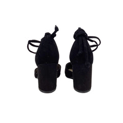 Marc Fisher Cerana Black Suede Pumps W/ Ankle Tie Size 6.5M Marc Fisher Cerana Black Suede Pumps W/ Ankle Tie Size 6.5M