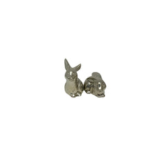 Pewter Lenox Bunny Salt & Pepper Shakers Lenox