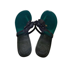 Tory Burch Green & Purple Blossom Jelly Thong Sandals Size 9 Tory Burch Green & Purple Blossom Jelly Thong Sandals Size 9