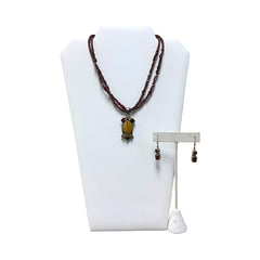 Sandstone Garnet Necklace & Earrings set. Sandstone Garnet Necklace & Earrings set.