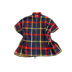 Plaid Zip Up Poncho Plaid Zip Up Poncho