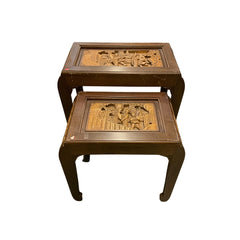 Carved Wood Stacking Tables Carved Wood Stacking Tables