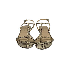 Pelle Moda Barber T-Strap Python Print Sandals Size 6M