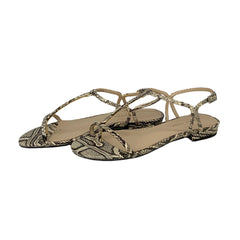 Pelle Moda Barber T-Strap Python Print Sandals Size 6M