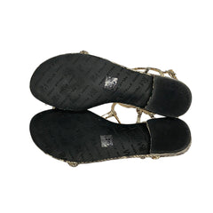 Pelle Moda Barber T-Strap Python Print Sandals Size 6M