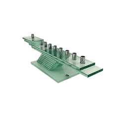 Glass Prima Donna Jewish Menorah Contempary 9 Candles Heavy Hanukah Excellent