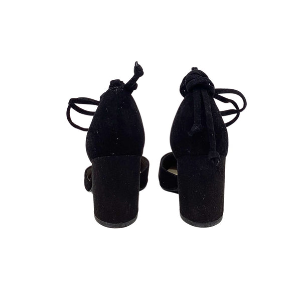 Marc Fisher Cerana Black Suede Pumps W/ Ankle Tie Size 6.5M