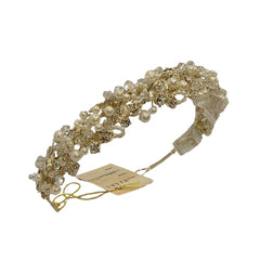 Bridal Tiara W/ Faux Pearls & Clear Rhinestones