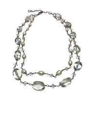 Double-Strand Beaded Pearl Necklace
