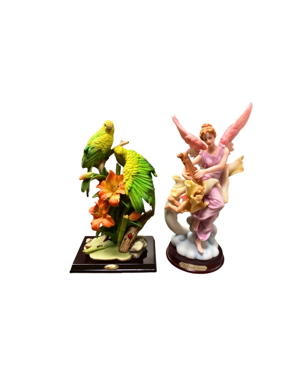 De Capoli Parrots & Angel Figurine Set