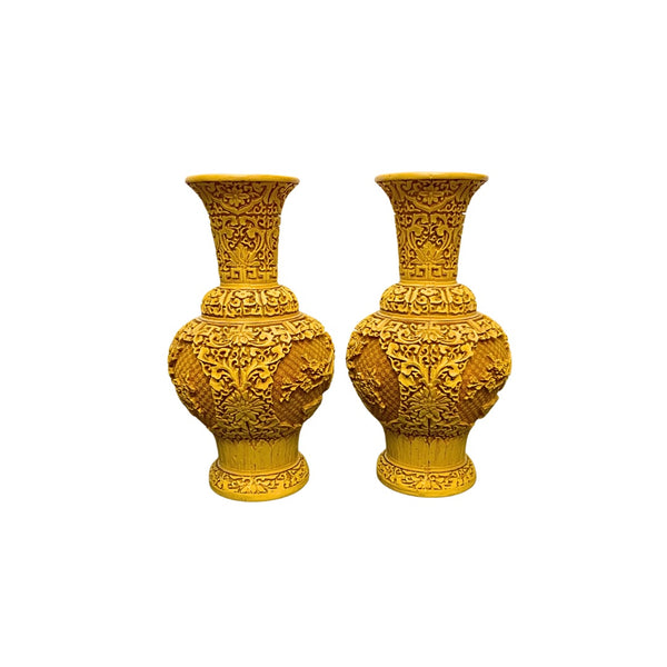 Cinnabar Lacquer Inspired Vases