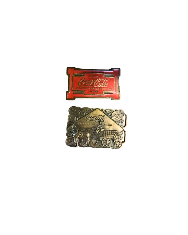 Two Vintage Coca-Cola Belt Buckles