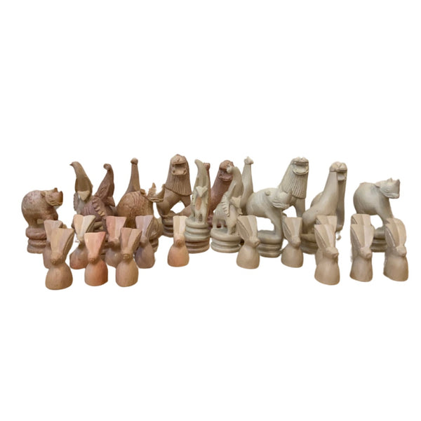Carved Stone Chess Pieces