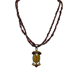 Sandstone Garnet Necklace & Earrings set.