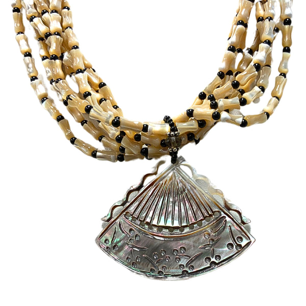 Mother of Pearl Fan Neckalce