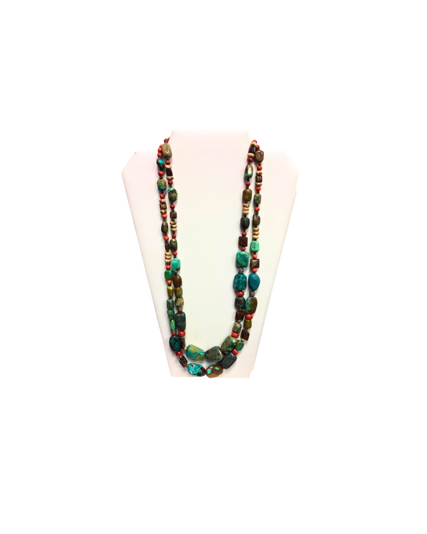 2 Barse Turquoise & Coral Necklaces