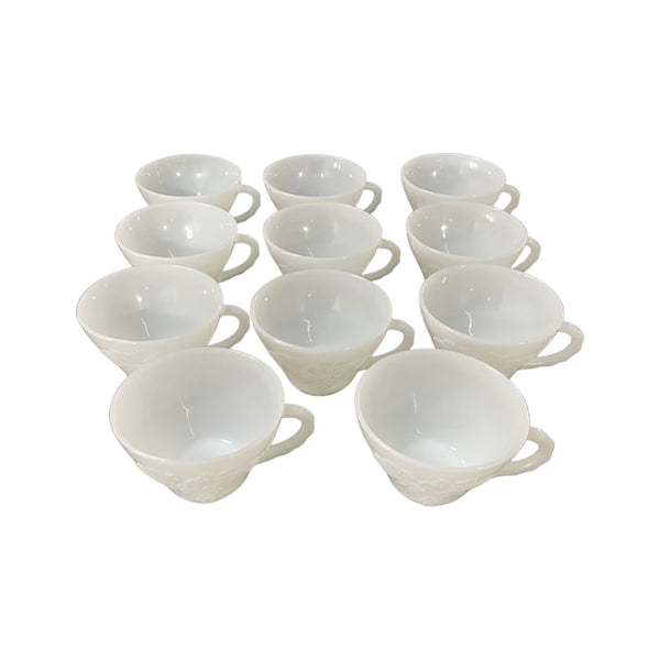 Milk Glass Punch Bowl Set