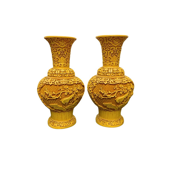 Cinnabar Lacquer Inspired Vases