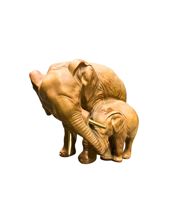 Mother & Calf Elephant Sculpture