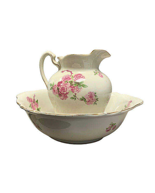 Rose Wash Basin & Pitcher Set