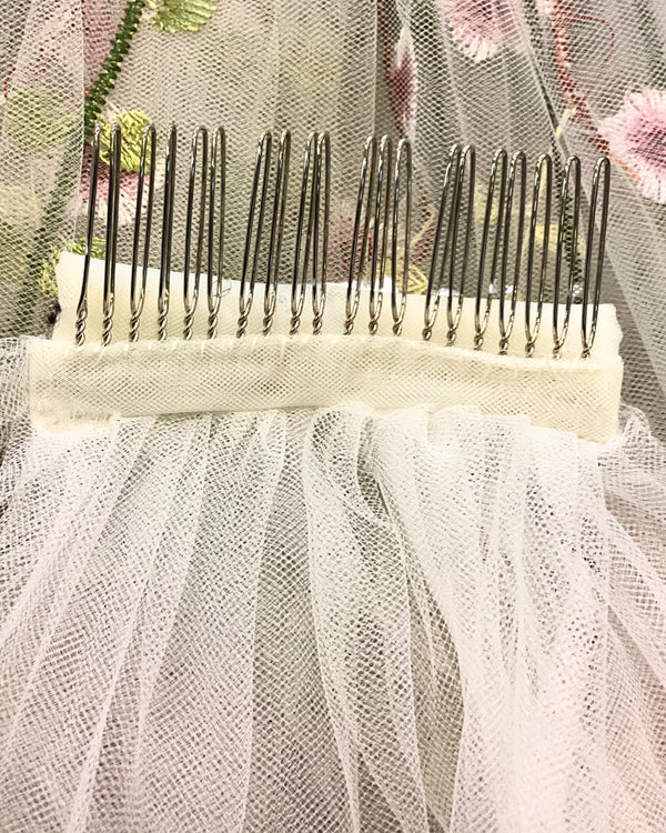 Embroidered Floral Veil