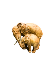 Mother & Calf Elephant Sculpture