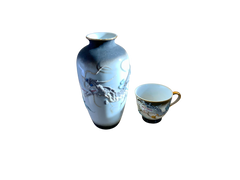 Vintage China DragonWare Moriage vase and cup