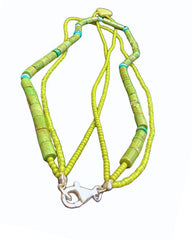 3-Strand Turquoise & Seed Bead Necklace with Pear Center Stone