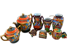 vintage Japanese Satsuma pottery Set