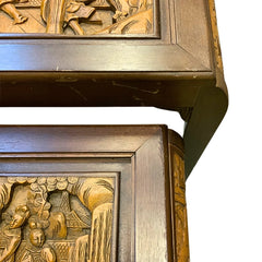 Carved Wood Stacking Tables