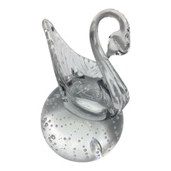 Glass Swan Paperweight