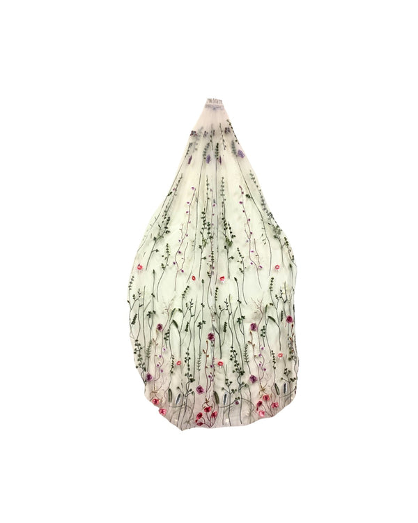 Embroidered Floral Veil